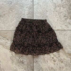 NWT Sienna Sky Black and Red Rose Floral Flowy Skirt